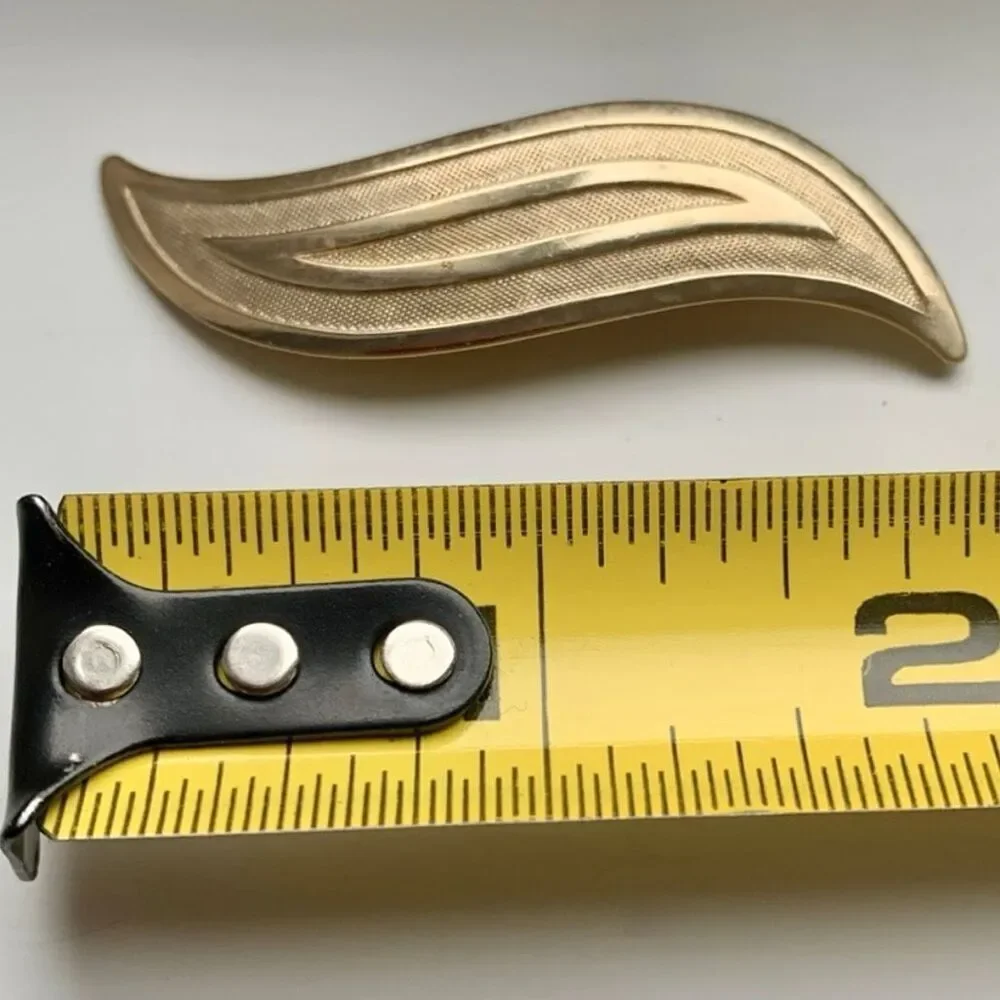 Vintage Gold Tone Hair Barrettes Pair 1970s 1980s Fine Thin Hair